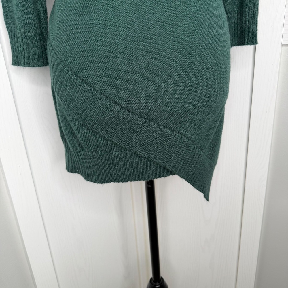 The Limited Sweater Dress Women Small Green Asymmetrical Hem Stretch Knit - Picture 3 of 7